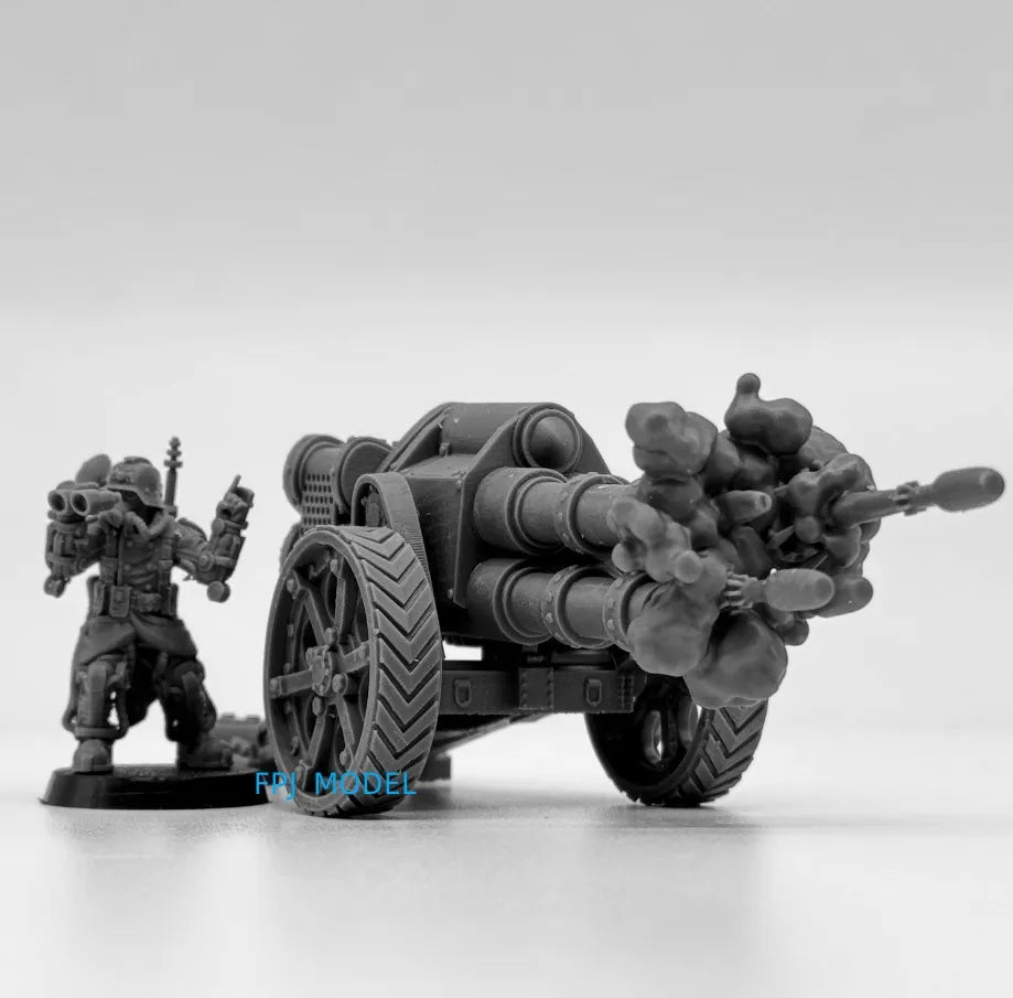 28mm Grim Guard Light Artillery, 8 Figures, Resin Model Figure Kit, Fantasy Theme, Unassembled and Unpainted