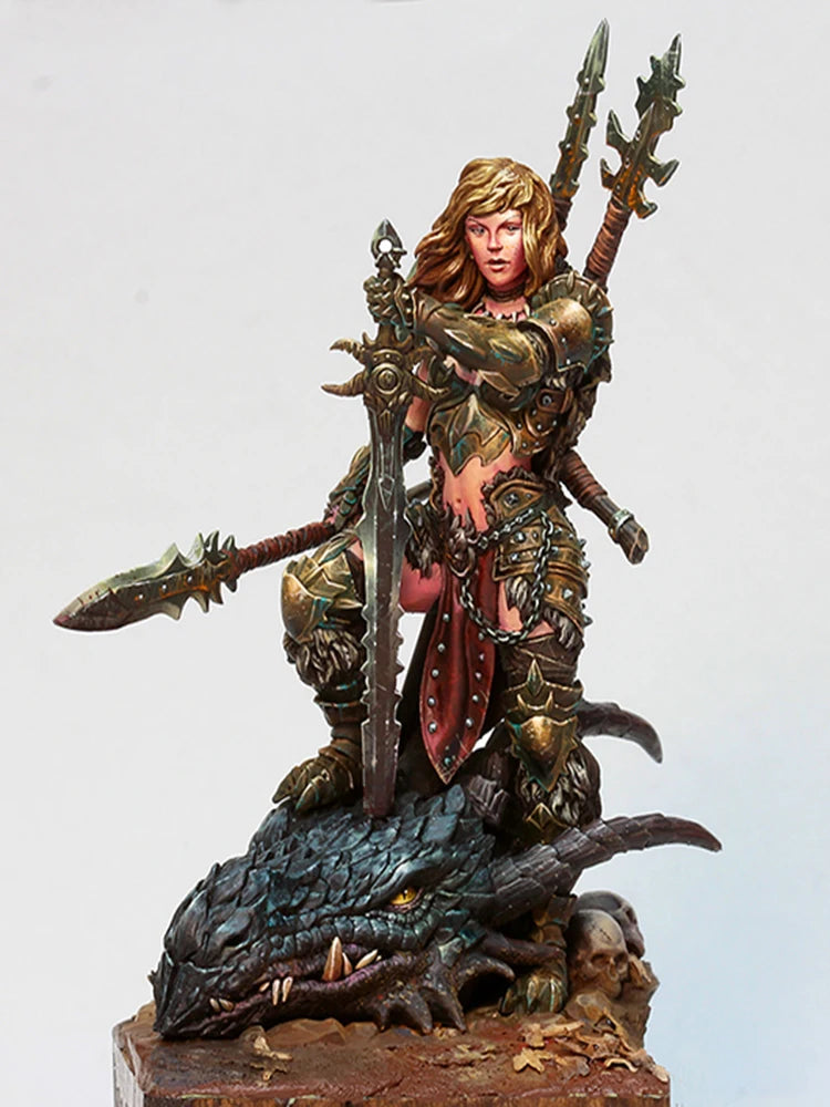 1/24 Medieval Huntress Warrior, Resin Model Figure Kit, Unassembled and Unpainted