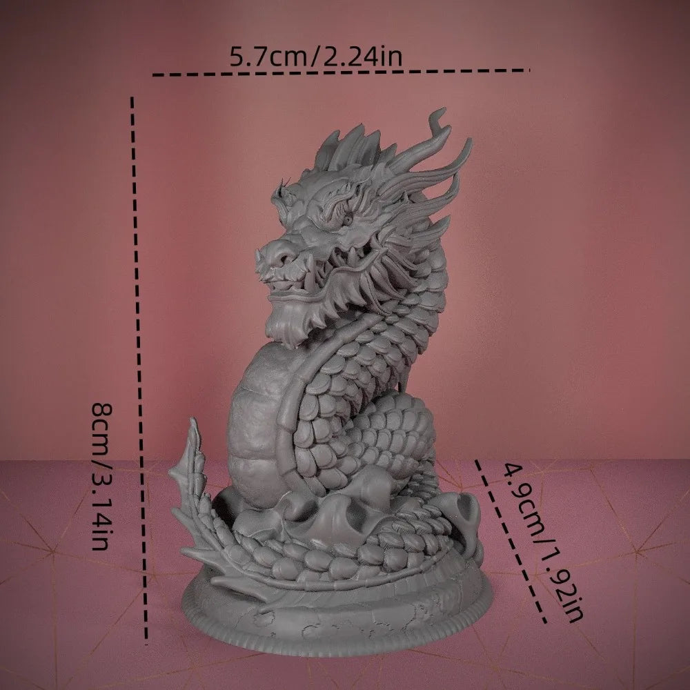 80mm Chinese Dragon, Resin Model Bust Kit, Fantasy Theme, Unassembled and Unpainted