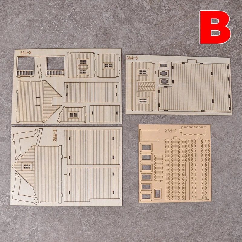 1/72 Eastern European Village Buildings, Resin Model Diorama Kit, Historical Theme, Unassembled and Unpainted