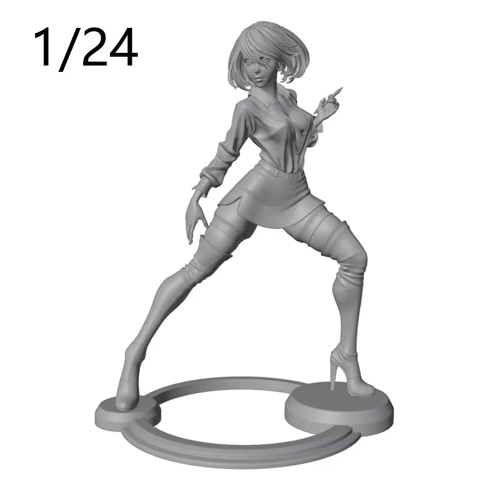 1/24 Tactical Female Commando, Resin Model Figure Kit, Anime Theme, Unassembled and Unpainted