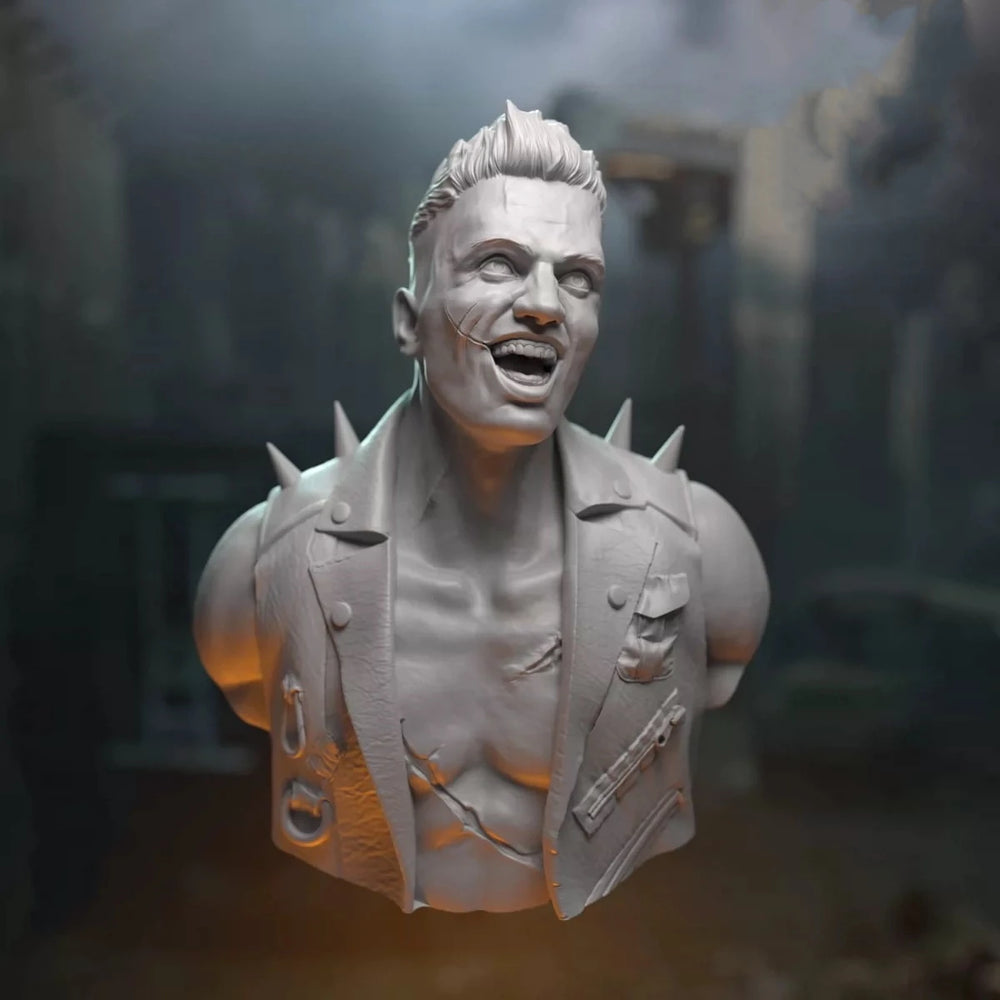 1/10 Punk Rocker Mohawk, Resin Model Bust Kit, Unassembled and Unpainted