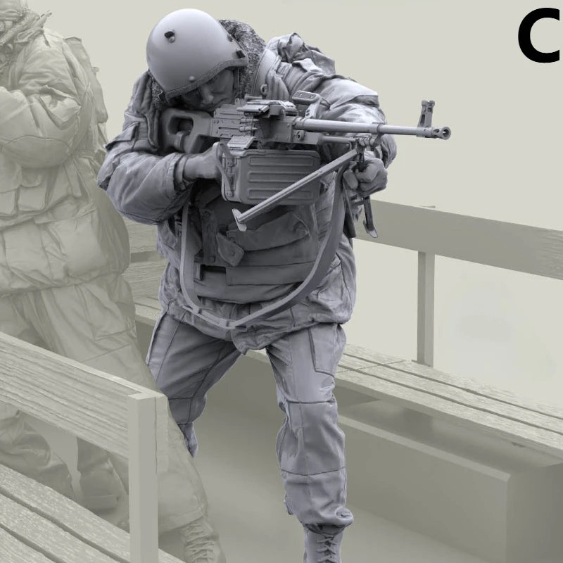 1/16 Modern Infantry Mounted Operations, 3 Figures, Resin Model Figure Kit, Unassembled and Unpainted