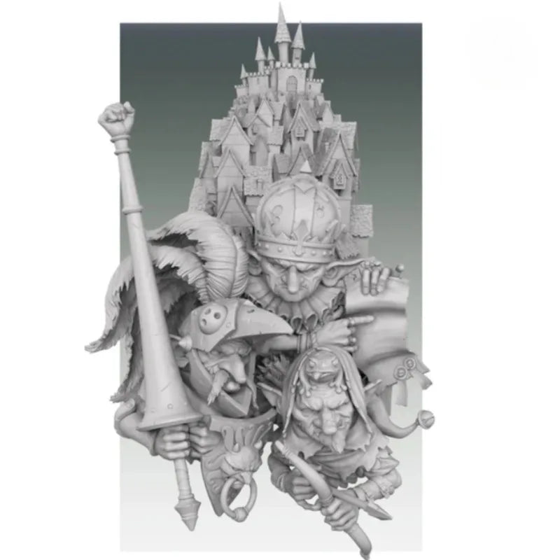 1/10 Elephant Warrior Defending Fantasy Castle, Resin Model Bust Kit, Fantasy Theme, Unassembled and Unpainted