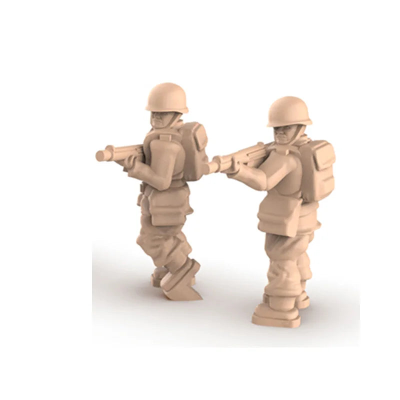 1/72 Modern Infantry Squad Advancing with Body Armor, 17 Figures, Resin Model Figure Kit, Unassembled and Unpainted