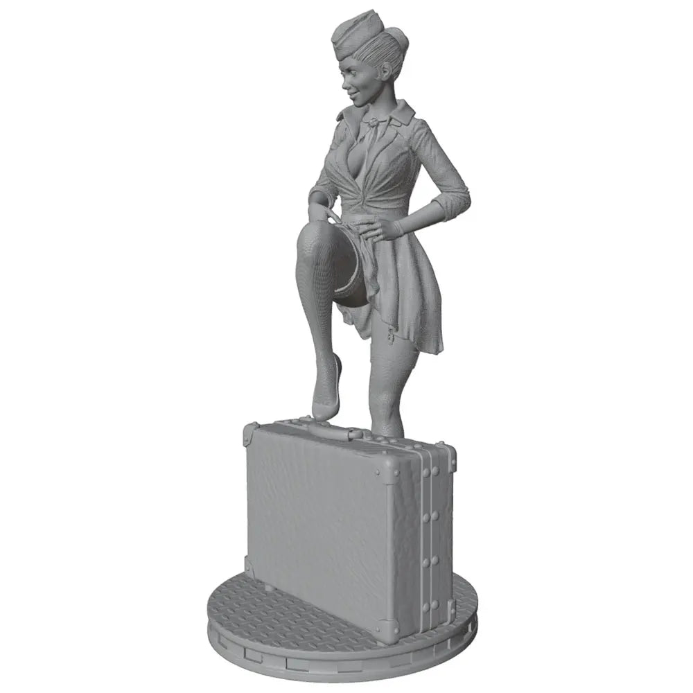 1/24 Retro Stewardess, Resin Model Figure Kit, Unassembled and Unpainted