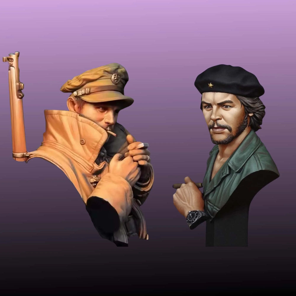 1/10 Military Officers, 2 Figures, Resin Model Bust Kit, Military Theme, Unassembled and Unpainted
