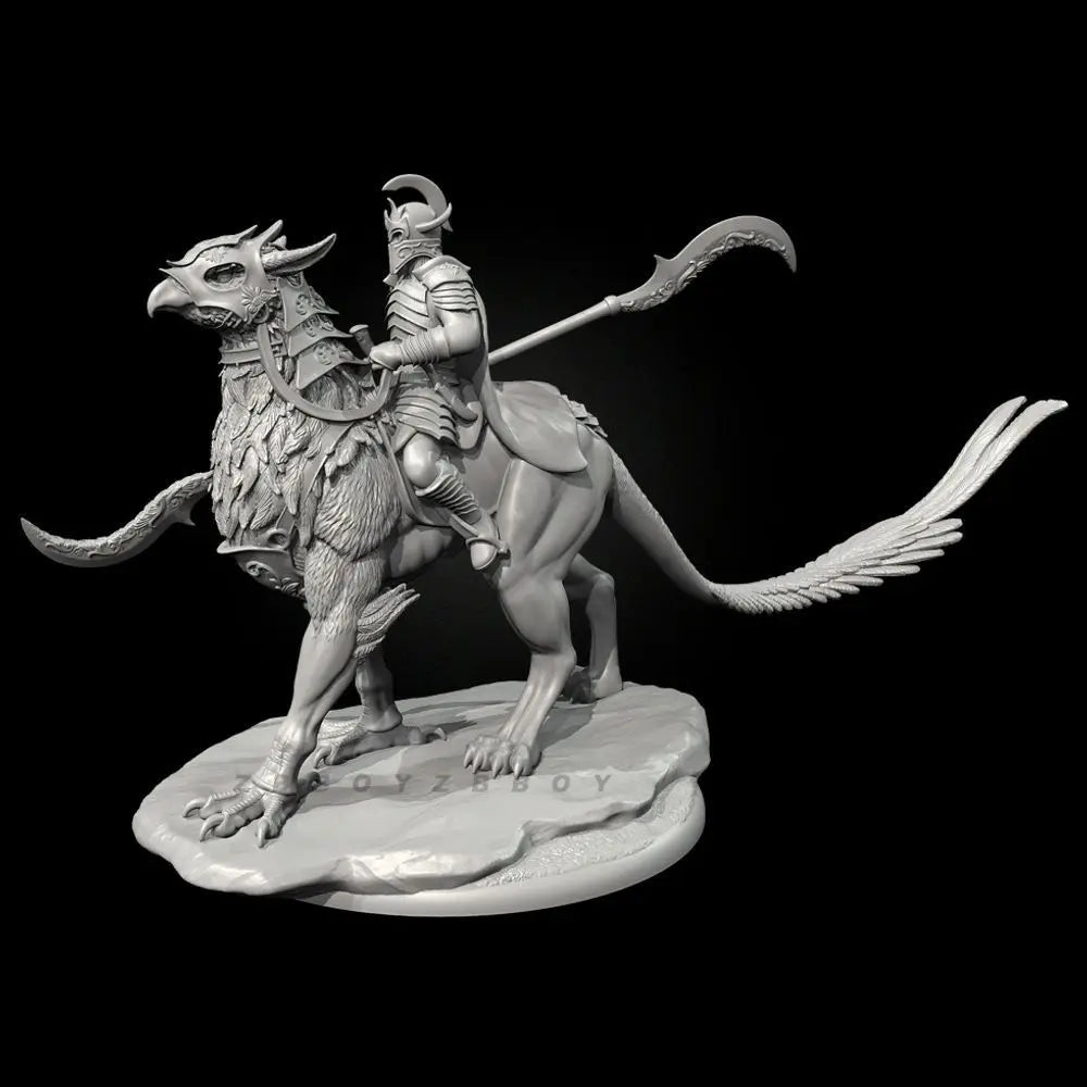 75mm Cavalry Warriors, 4 Figures, Resin Model Figure Kit, Fantasy Theme, Unassembled and Unpainted