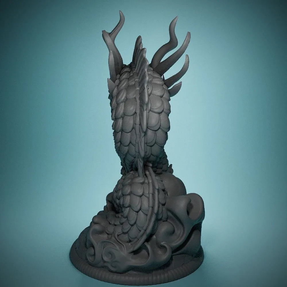 80mm Chinese Dragon, Resin Model Bust Kit, Fantasy Theme, Unassembled and Unpainted