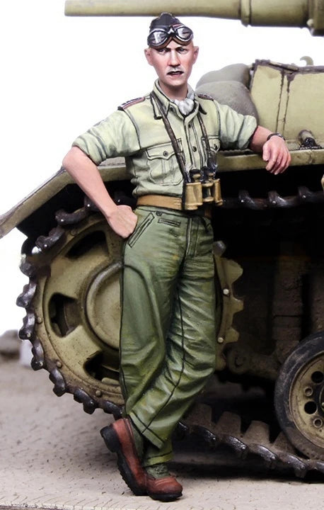 1/35 WWII American Soldier with Jeep, Resin Model Figure Kit, Unassembled and Unpainted