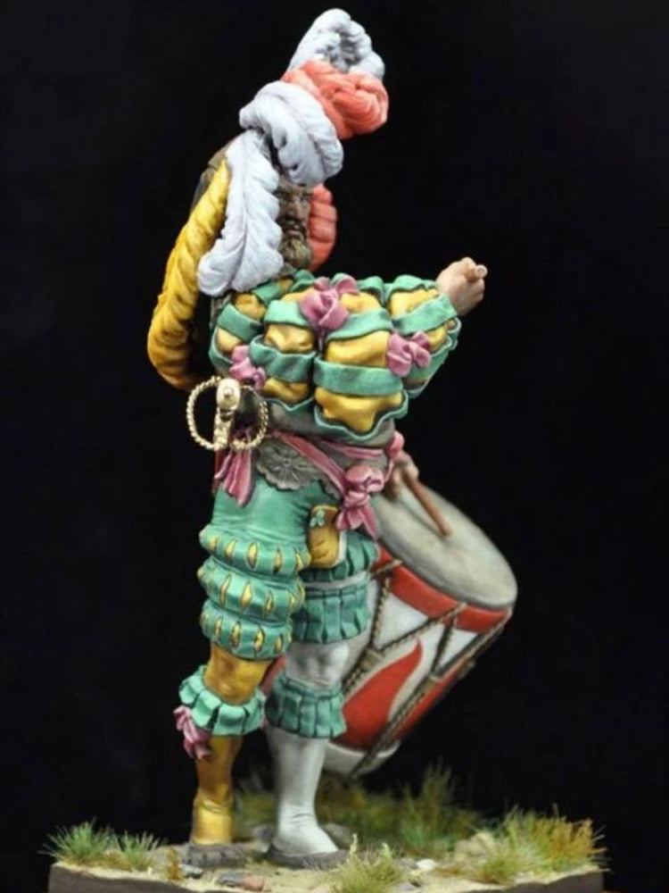 1/24 Medieval Mercenary Drummer, Resin Model Figure Kit, Unassembled and Unpainted