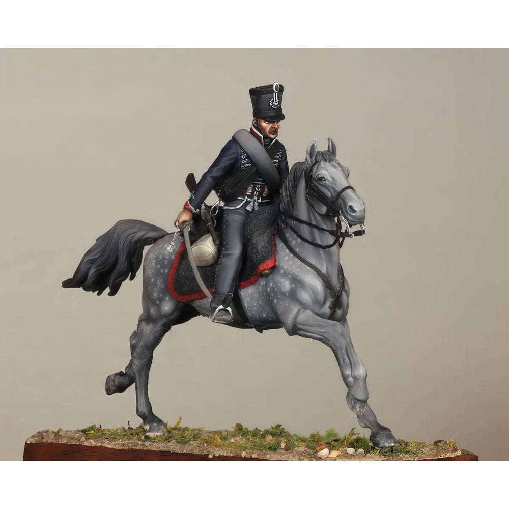 54mm Napoleonic Prussian Cavalry, Resin Model Figure Kit, Unassembled and Unpainted