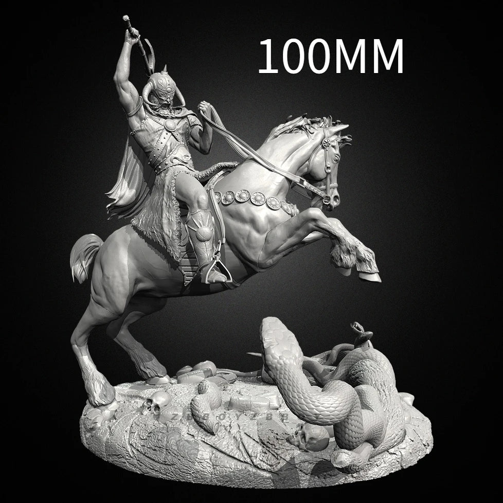 100mm Warrior God, Resin Model Figure Kit, Fantasy Theme, Unassembled and Unpainted