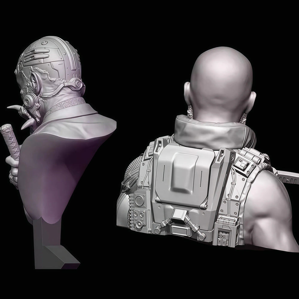 1/10 Warriors, 2 Figures, Resin Model Bust Kit, Fantasy Theme, Unassembled and Unpainted
