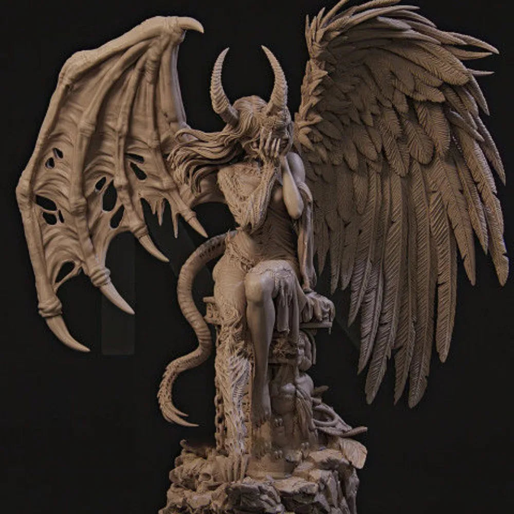 230mm Evil Angel Witch, Resin Model Figure Kit, Fantasy Theme, Unassembled and Unpainted