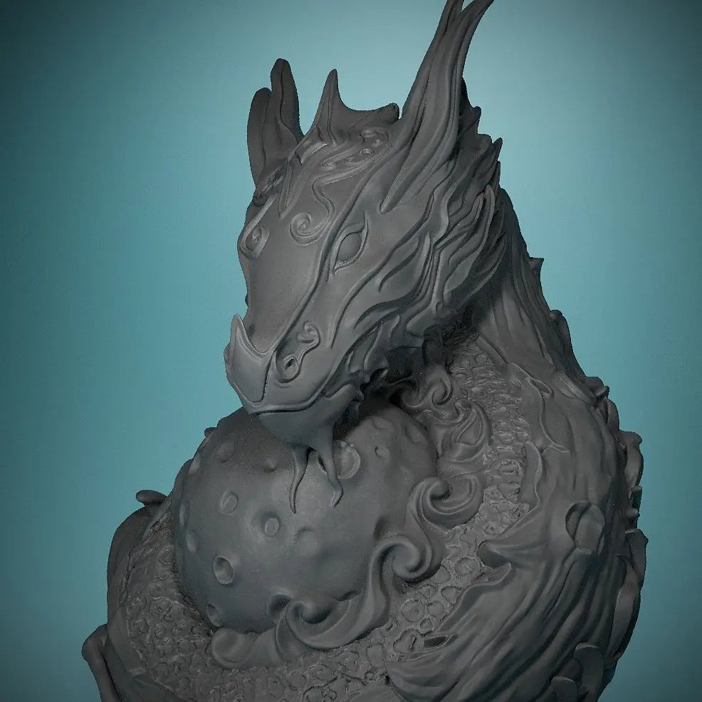 80mm Dragon Loong, Resin Model Bust Kit, Fantasy Theme, Unassembled and Unpainted