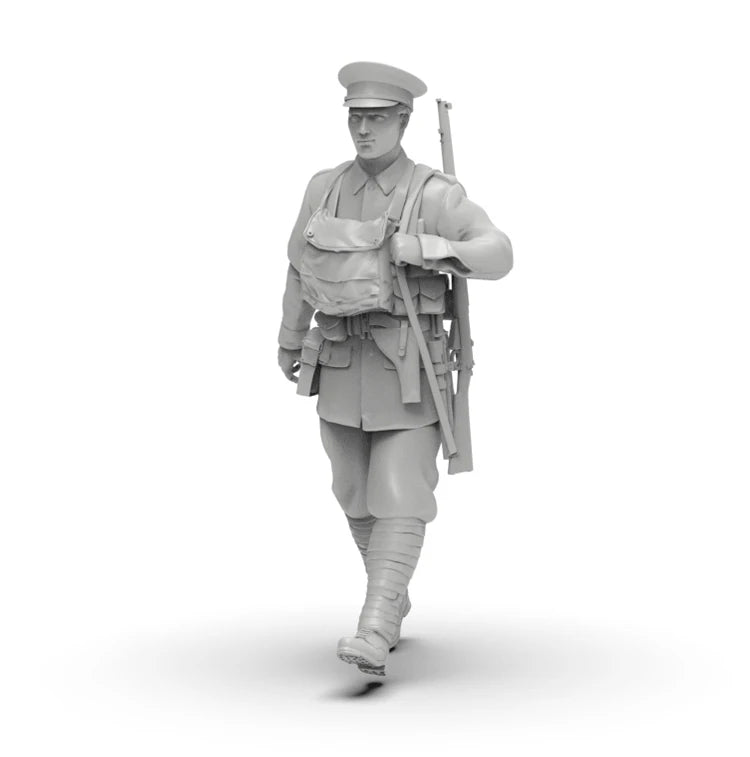 1/35 WWI British Infantry Squad Advancing with Rifles, 8 Figures, Resin Model Figure Kit, Unassembled and Unpainted