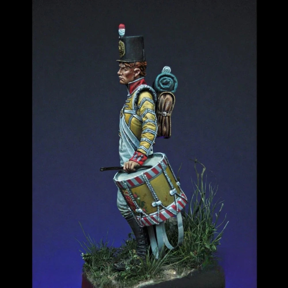 54mm Napoleonic Drummer Boy, Resin Model Figure Kit, Unassembled and Unpainted
