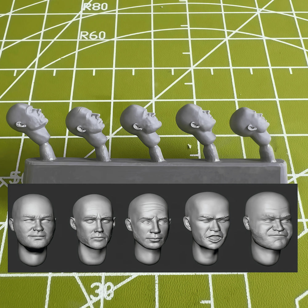 1/35 Modern Soldier Head Replacements Set, 5 Figures, Resin Model Figure Kit, Unassembled and Unpainted