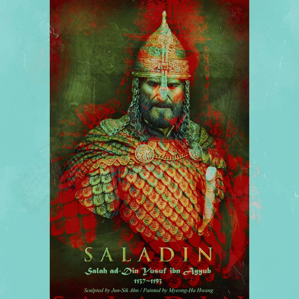 1/10 Medieval Saladin with Conical Helm and Armor, Resin Model Bust Kit, Unassembled and Unpainted