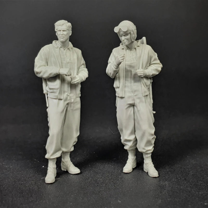 1/35 WWII US Machine Gun Team, 2 Figures, Resin Model Figure Kit, Unassembled and Unpainted
