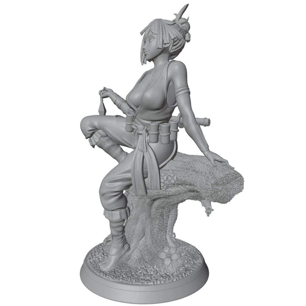 1/24 Fantasy Female Horned Character, Resin Model Figure Kit, Anime Theme, Unassembled and Unpainted