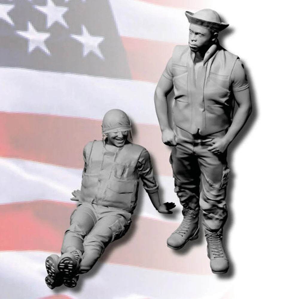 1/35 Vietnam War U.S. Infantry, 2 Figures, Resin Model Figure Kit, Unassembled and Unpainted