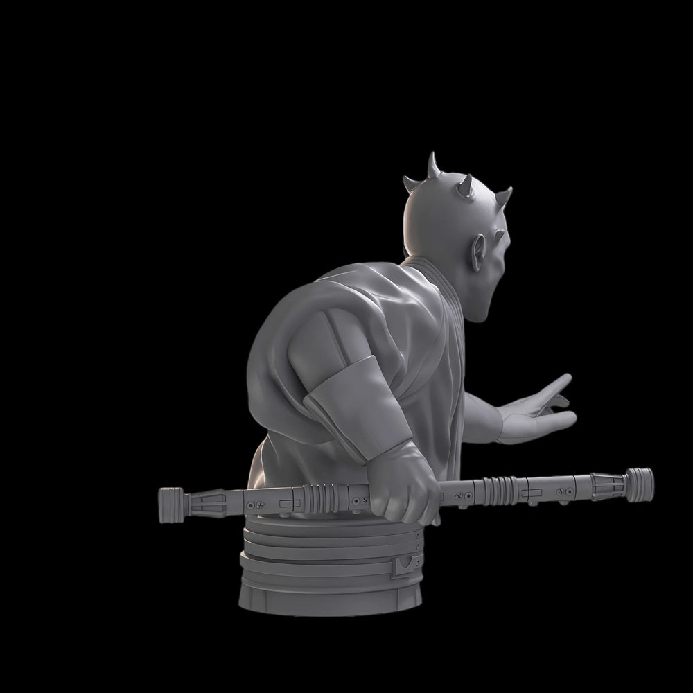 70mm Demon Horned Male, Resin Model Bust Kit, Fantasy Theme, Unassembled and Unpainted