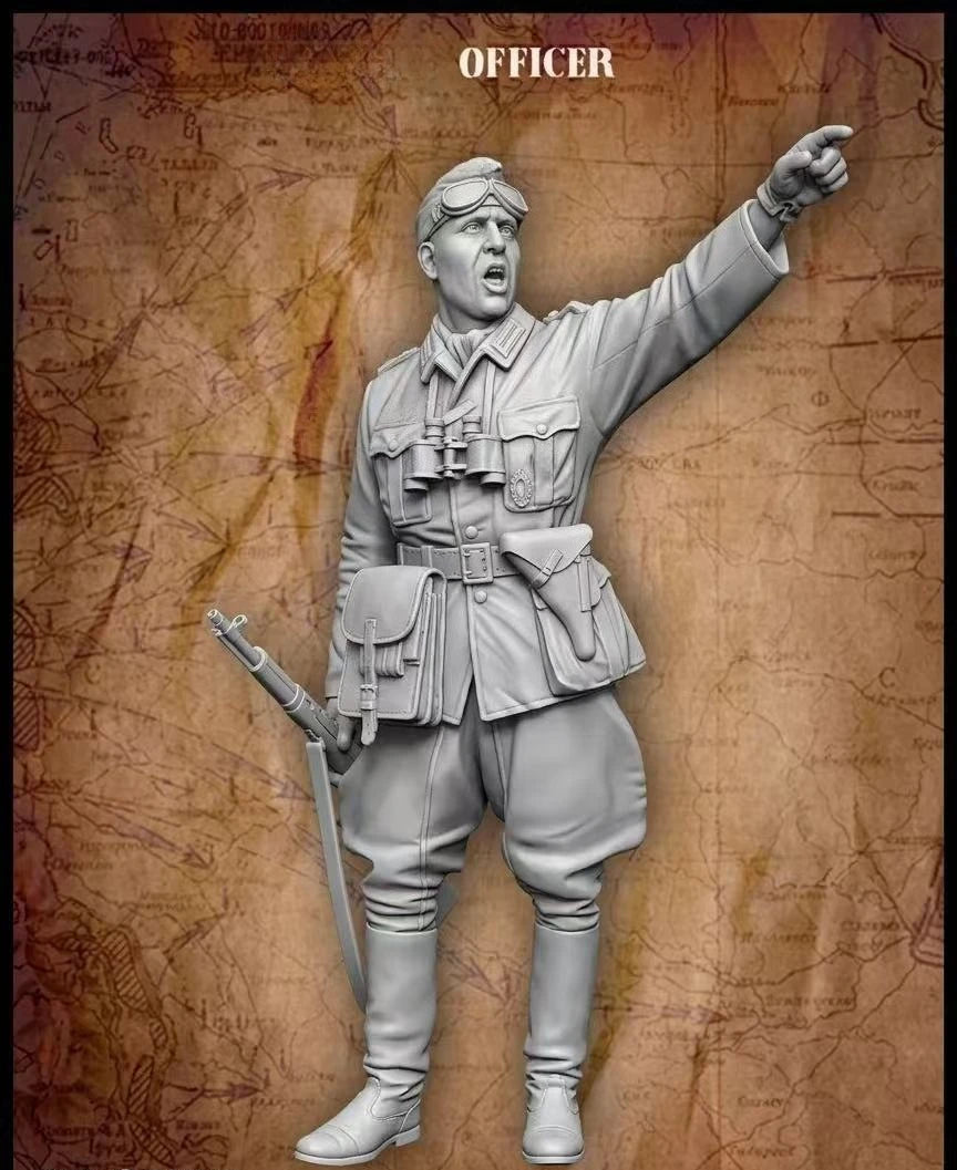 1/35 WWI Military Officers and Soldiers, 6 Figures, Resin Model Figure Kit, Unassembled and Unpainted
