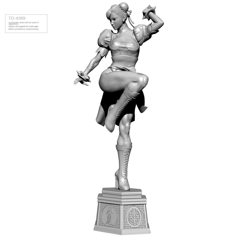 75mm Braided Pin-up Mechanic with Wrench, Resin Model Figure Kit, Unassembled and Unpainted