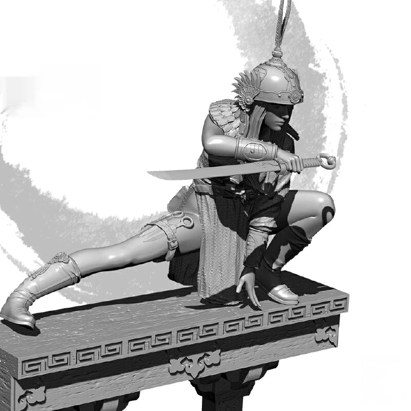 1/24 Asian Warrior General, Resin Model Figure Kit, Fantasy Theme, Unassembled and Unpainted