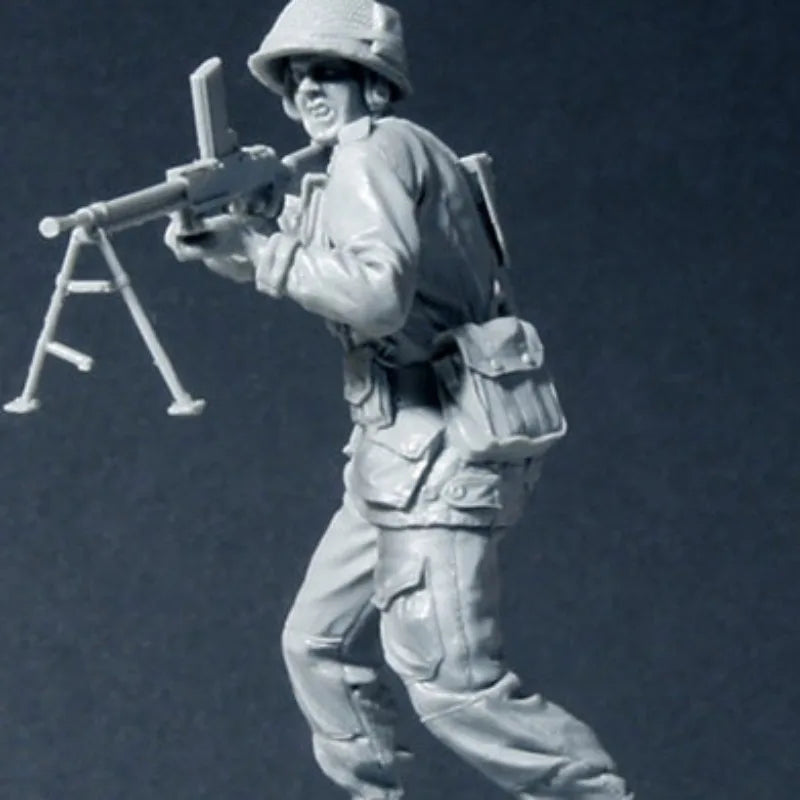 1/35 WWII French Machine Gunner, Resin Model Figure Kit, Unassembled and Unpainted
