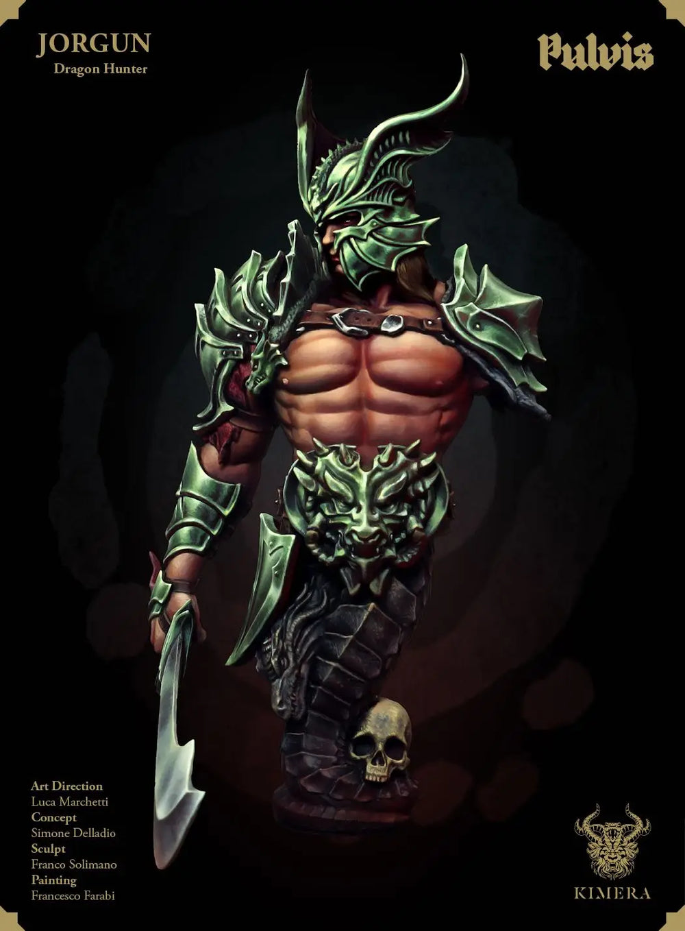 1/9 Dark Fantasy Horned Warrior, Resin Model Figure Kit, Fantasy Theme, Unassembled and Unpainted