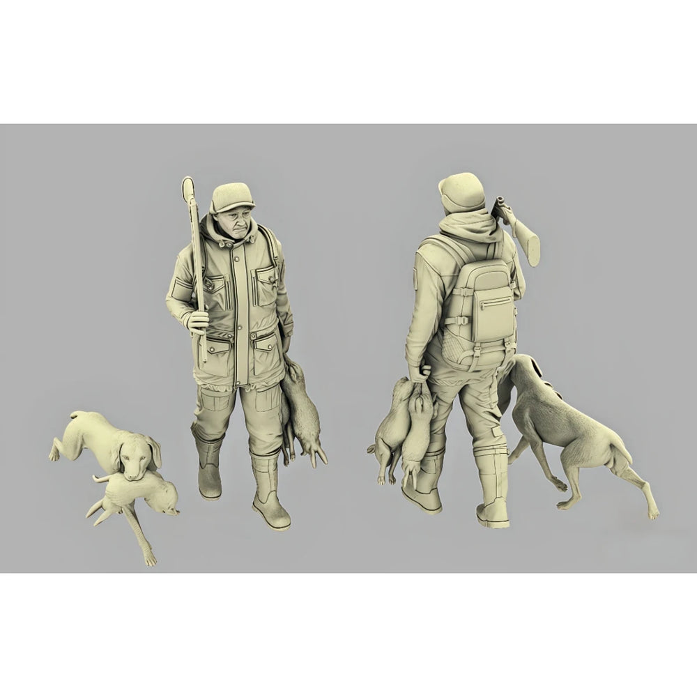 1/35 Modern Tactical Soldiers with Working Dogs, 5 Figures, Resin Model Figure Kit, Unassembled and Unpainted