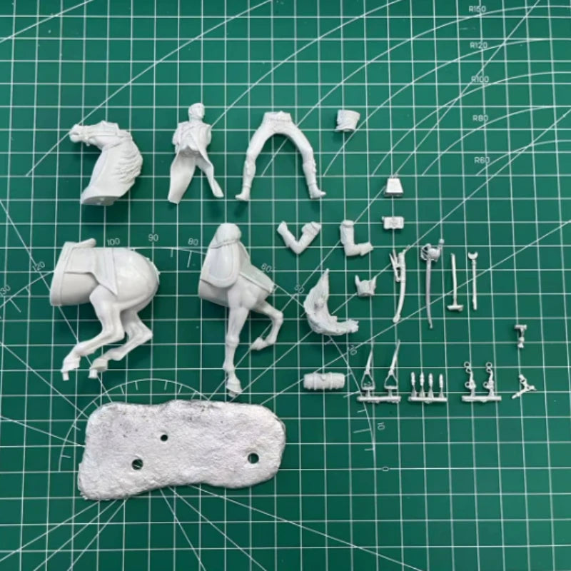 54mm Napoleonic Imperial Cavalry Officer, Resin Model Figure Kit, Unassembled and Unpainted