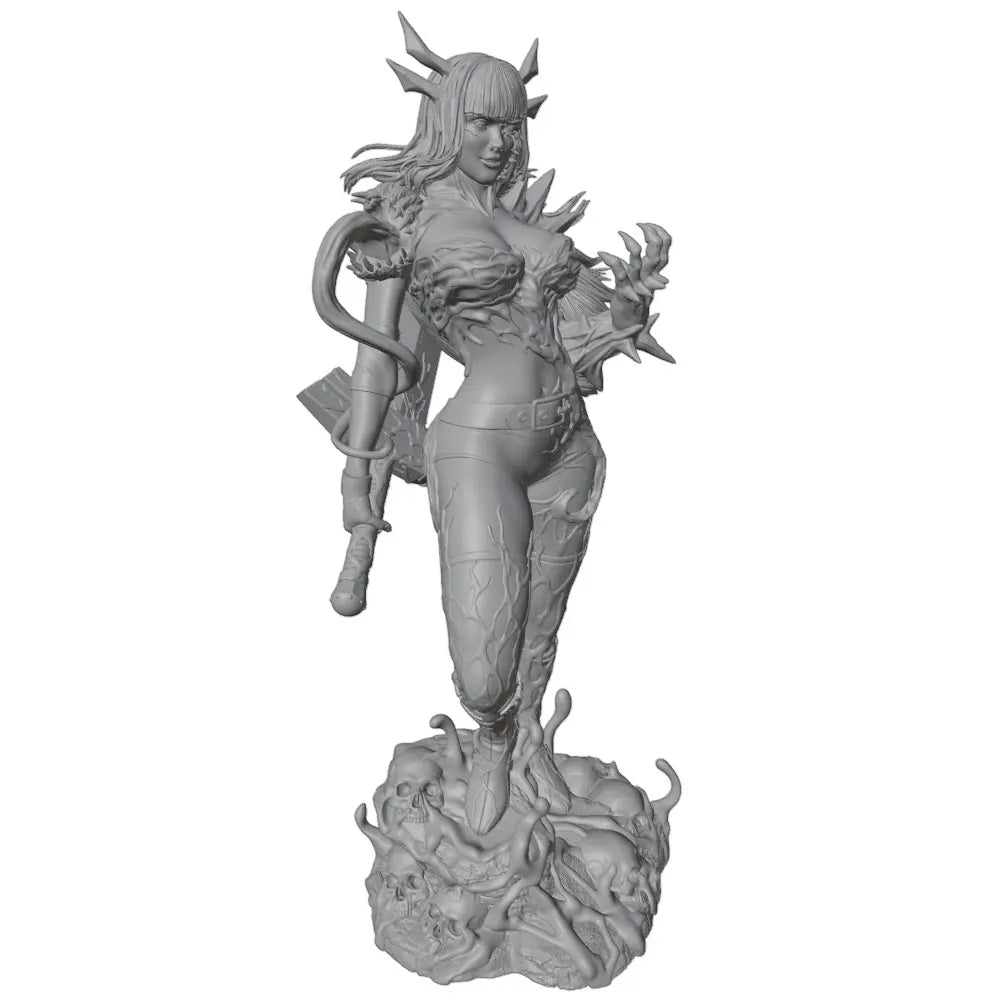 1/24 Horned Demon Warrior with Greatsword, Resin Model Figure Kit, Fantasy Theme, Unassembled and Unpainted