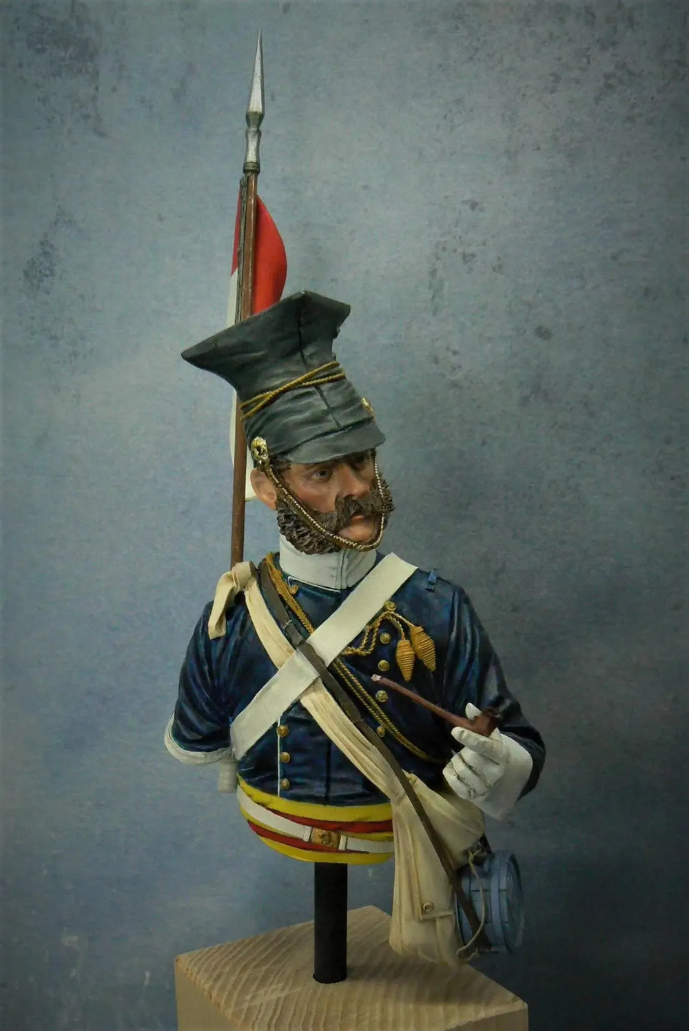 1/10 Napoleonic French Officer with Plumed Bicorne, Resin Model Bust Kit, Unassembled and Unpainted