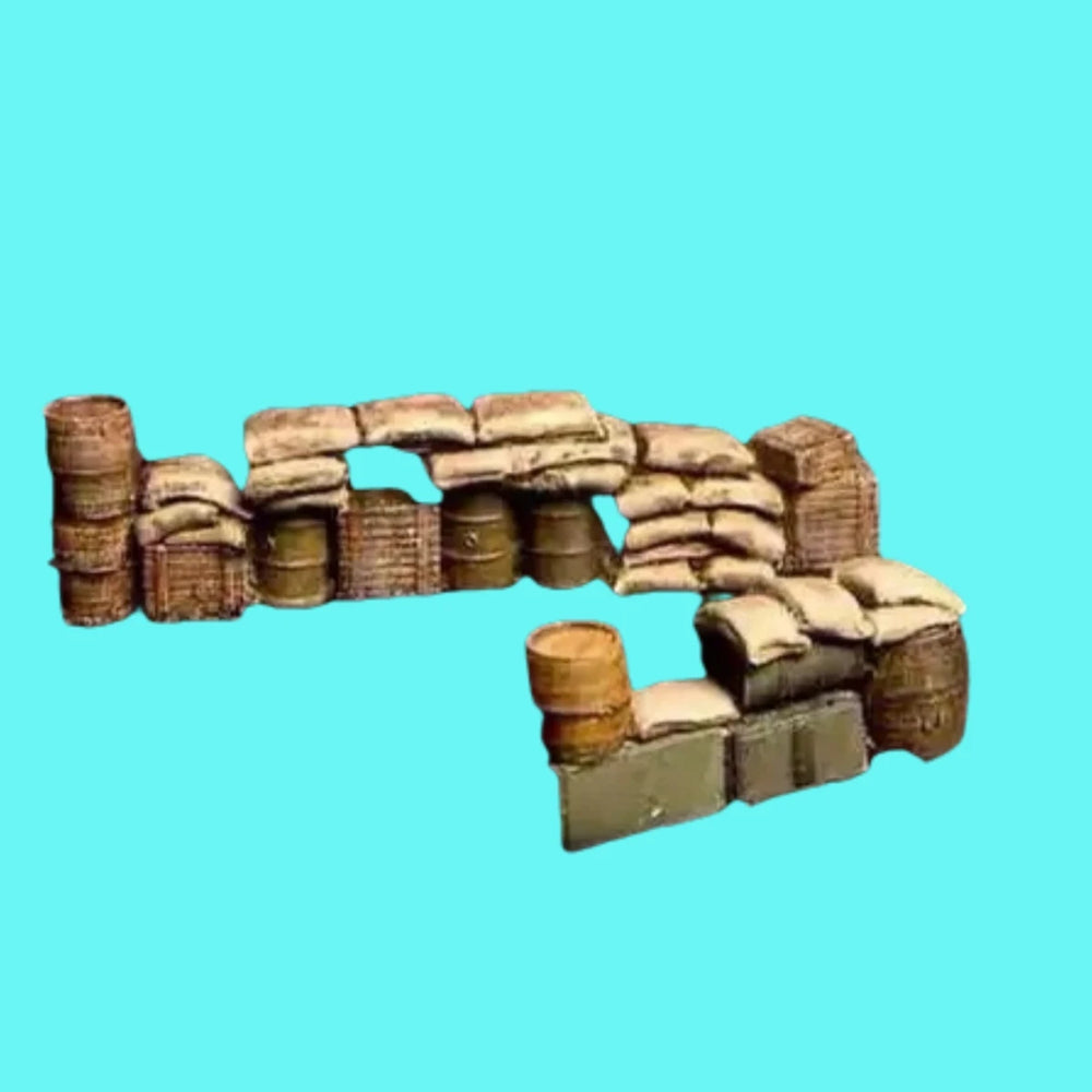 1/72 WWII Trench Fortifications & Bunkers, Resin Model Terrain Kit, Unpainted