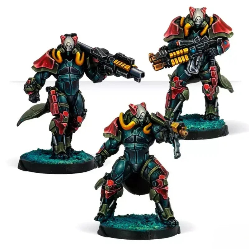 32mm Elite Soldiers Power Armor, 4 Figures, Resin Model Figure Kit, Sci-Fi Theme, Unassembled and Unpainted