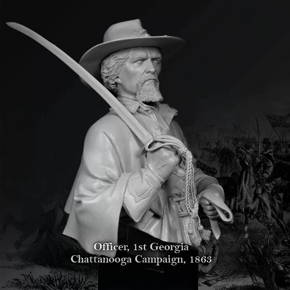 1/12 American Civil War Union Officer, Resin Model Bust Kit, Unassembled and Unpainted