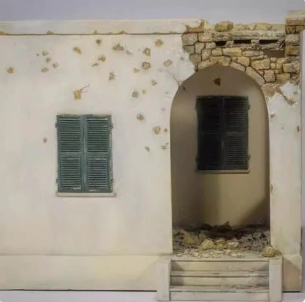 1/35 WWII War-Damaged House, Resin Model Terrain Kit, Unpainted