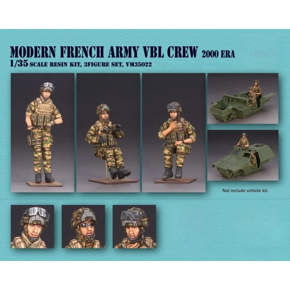 1/35 Modern French Army VBL Crew, 3 Figures, Resin Model Figure Kit, Unassembled and Unpainted