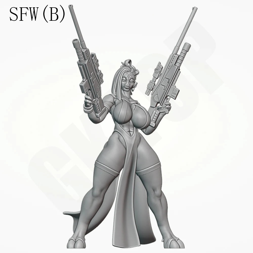 1/24 Sci-Fi Female Sniper, Resin Model Figure Kit, Unassembled and Unpainted