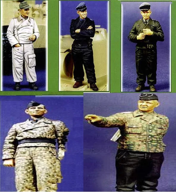 1/35 WWII Soldiers in Varied Uniforms, 5 Figures, Resin Model Figure Kit, Unassembled and Unpainted