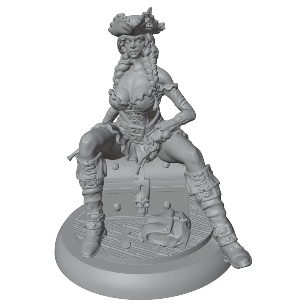 75mm Female Pirate, Resin Model Figure Kit, Unassembled and Unpainted