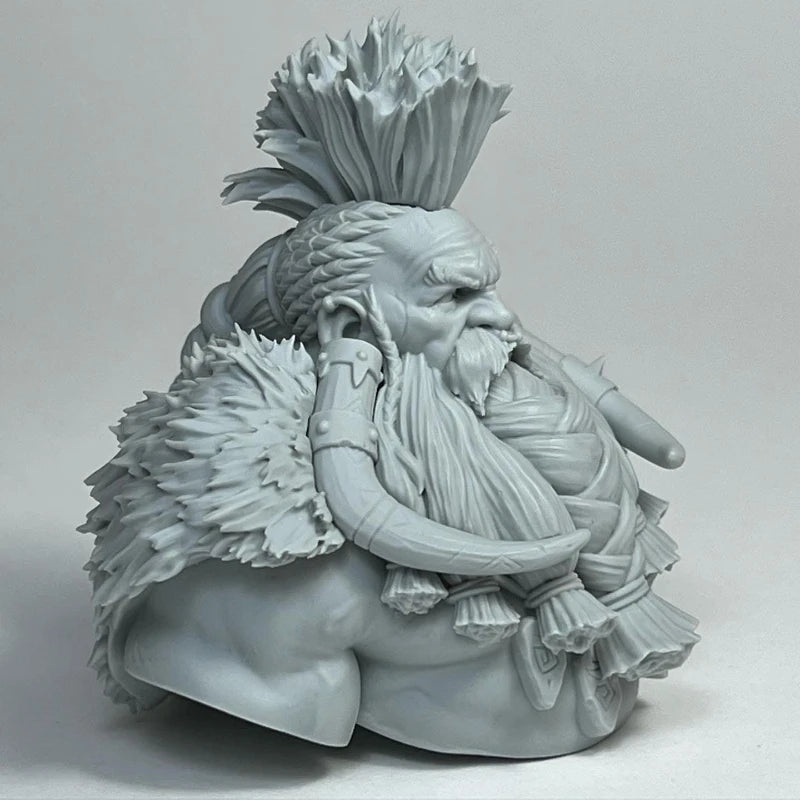 1/12 Dwarf King with Braided Beard, Resin Model Bust Kit, Fantasy Theme, Unassembled and Unpainted
