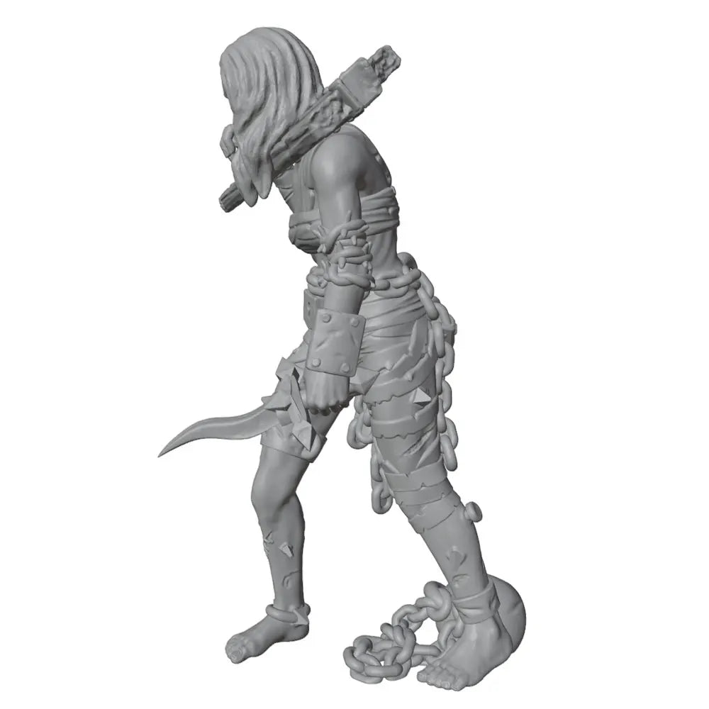 75mm Dark Fantasy Scarred Warrior, Resin Model Figure Kit, Fantasy Theme, Unassembled and Unpainted