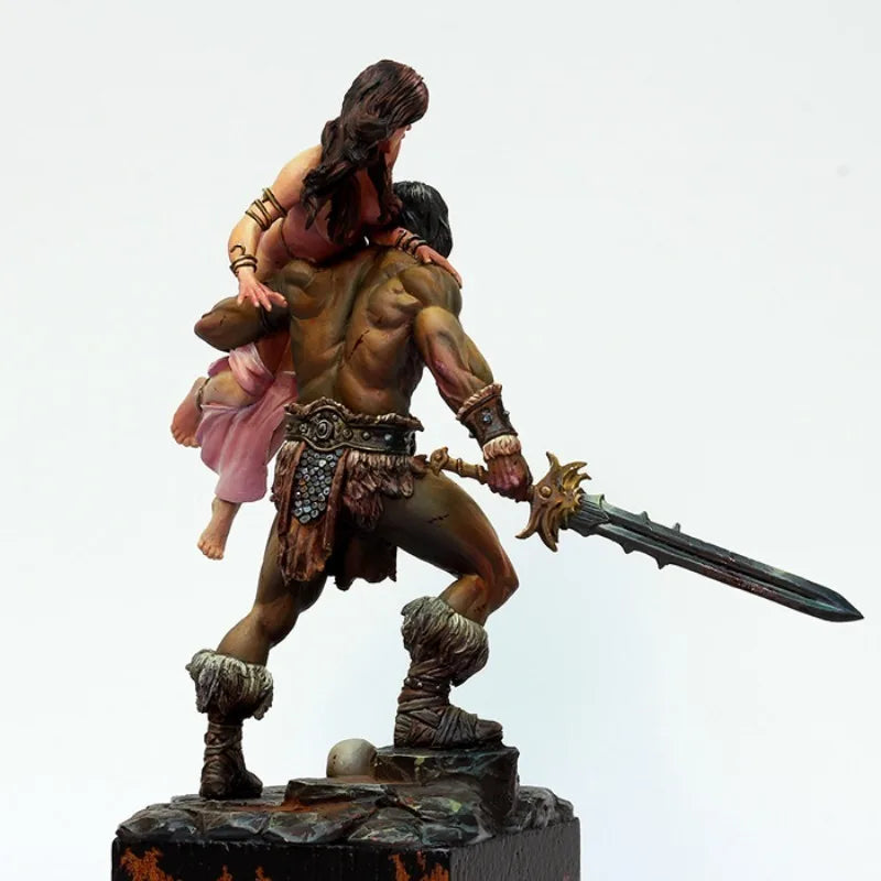 1/24 Barbarian & Princess, 2 Figures, Resin Model Figure Kit, Fantasy Theme, Unassembled and Unpainted