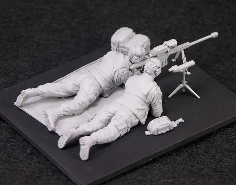 1/35 Modern US Sniper Team, 2 Figures, Resin Model Figure Kit, Unassembled and Unpainted