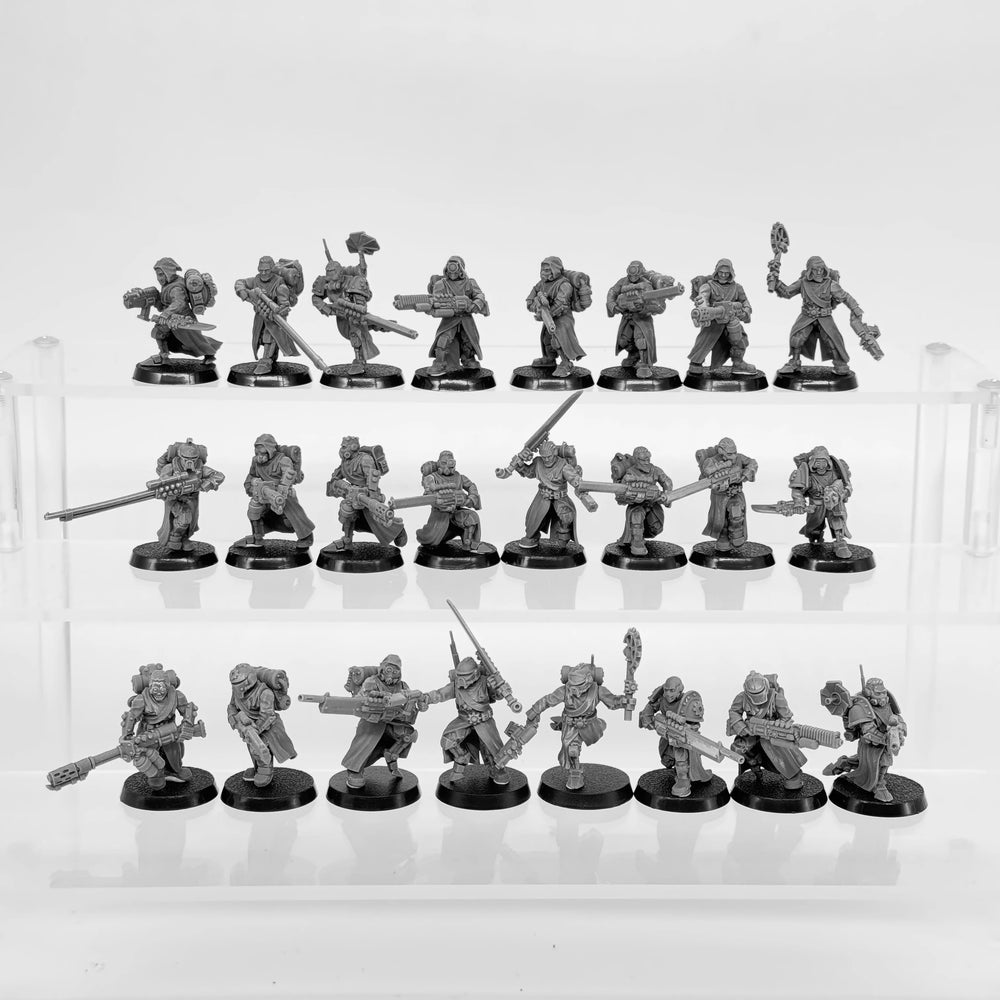 32mm Scavenger Infantry, 24 Figures, Resin Model Figure Kit, Sci-Fi Theme, Unassembled and Unpainted